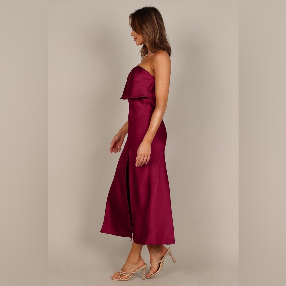 NWT Petal & Pup Vienna Strapless Midi Dress, Berry, Women’s Size Large - Picture 10 of 16